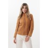 GP-1524 Γυναικείο Δερμάτινο Μπουφάν CAMEL