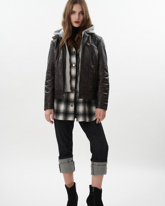 GP-1553 Womens Leather Jacket Brown