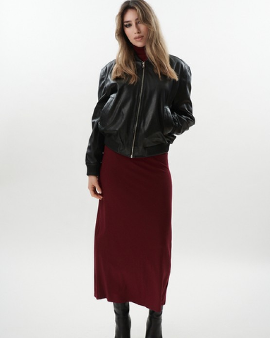 LISSETE Womens Leather Jacket Black