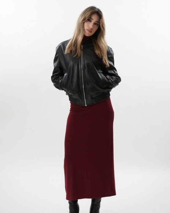 LISSETE Womens Leather Jacket Black