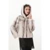 THIRA Γυναικεία VISON Ζακέτα WHITE/BLACK