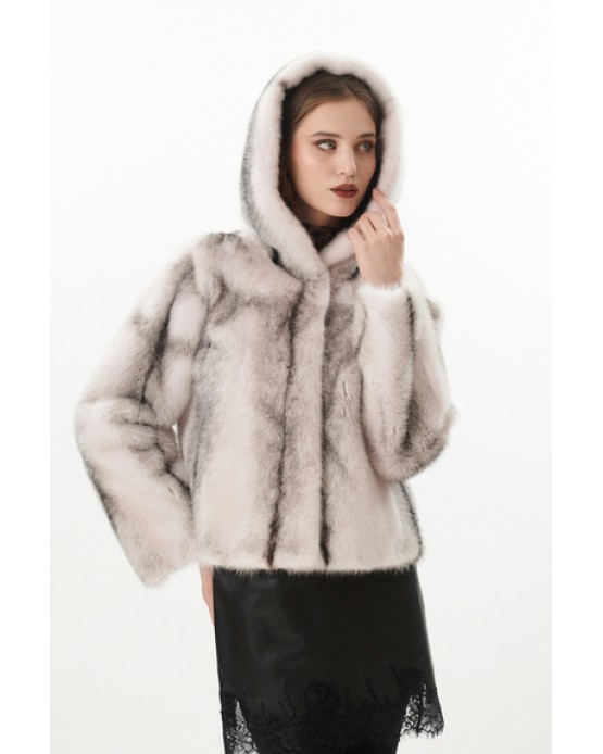 THIRA Γυναικεία VISON Ζακέτα WHITE/BLACK