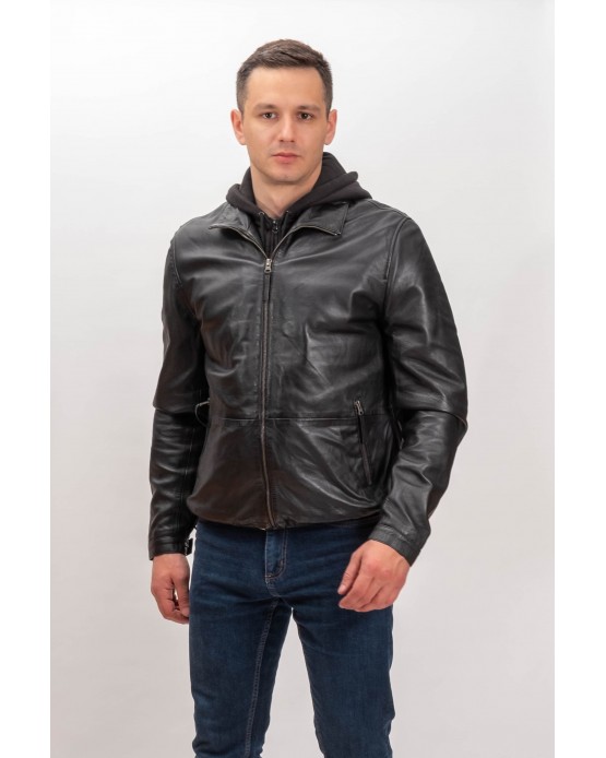 M-MP033 Men's Real Leather Jacket Black