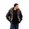 Adventure Αντρικό Δερμάτινο Bomber με Γούνα Καφέ