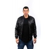 AIKO Αντρικό Δερμάτινο Bomber Μαύρο