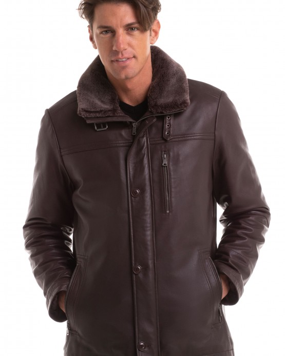 Prinz Man's Real Leather Jacket Brown