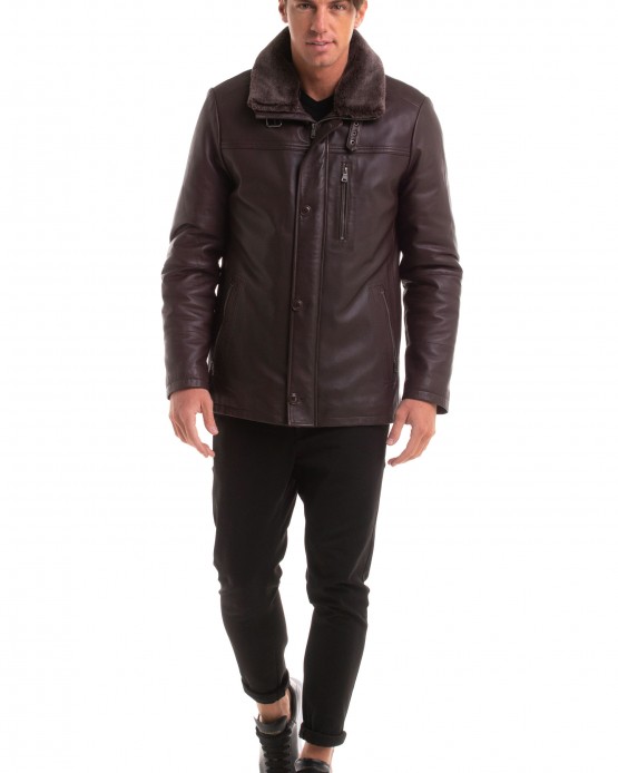 Prinz Man's Real Leather Jacket Brown