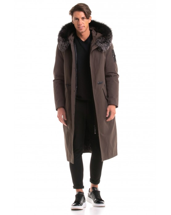 Style 279 Αντρικό Υφασμάτινο Παλτό με Επένδυση Πράσινο