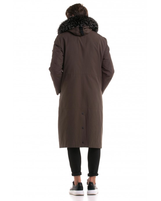 Style 279 Αντρικό Υφασμάτινο Παλτό με Επένδυση Πράσινο