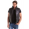 Vest Men Αντρικό Δερμάτινο Γιλέκο Μαύρο