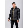 WA0015 Man's Real Leather And Textile Jacket Black