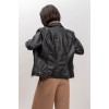 5186 Γυναικείο Δερμάτινο Biker Μαύρο