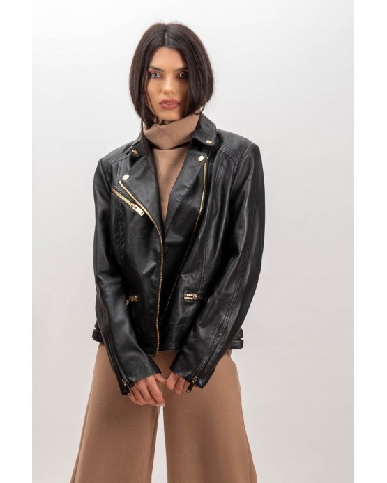 5186  Woman's Leather  Jacket  Black