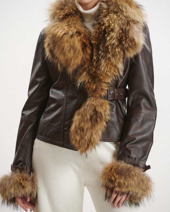W-MOLLY Womens Leather  Jacket Brown