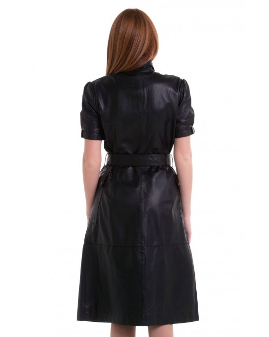 Dress-1 Γυναικείο Δερμάτινο Φόρεμα Μαύρο