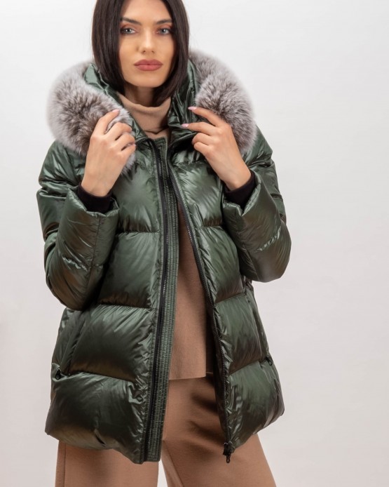 SANTORINI Womens Down Jacket  D.GREEN