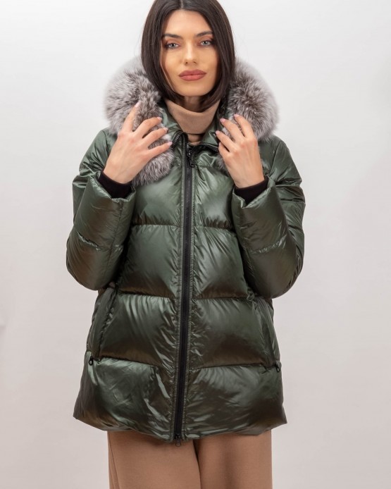 SANTORINI Womens Down Jacket  D.GREEN