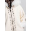 2023 WOMEN'S WOOL AND FUR COAT OFF WHITE 