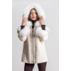 2023 WOMEN'S WOOL AND FUR COAT OFF WHITE 
