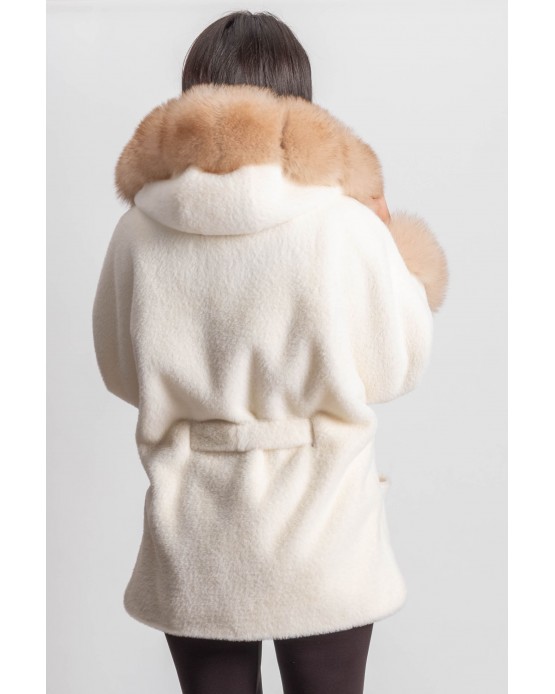 2024  ΓΥΝΑΙΚΕΙΑ ΖΑΚΕΤΑ ΜΑΛΛΙ ΚΑΙ ΓΟΥΝΑ OFF WHITE 