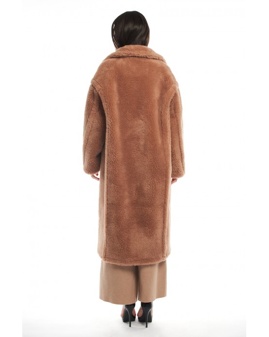 Teddy 2 Γυναικείο Συνθετικό Παλτό Camel