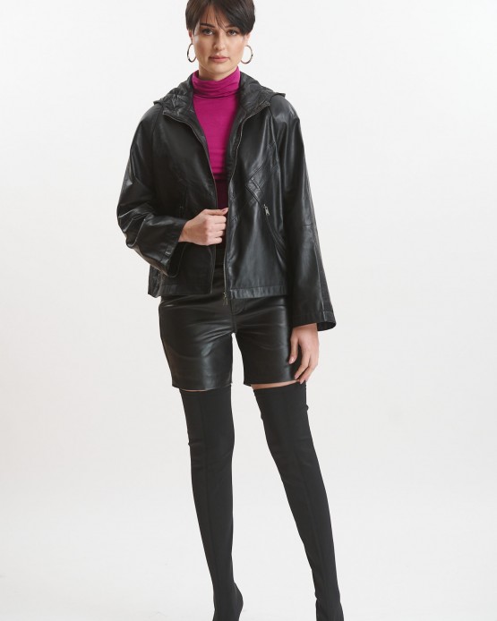 KS-1  Woman's Leather  Jacket Black
