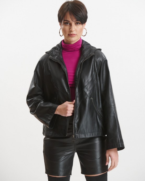 KS-1  Woman's Leather  Jacket Black