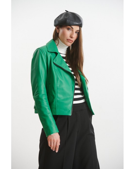 KS-9 Γυναικείο Δερμάτινο Jacket Πράσινο