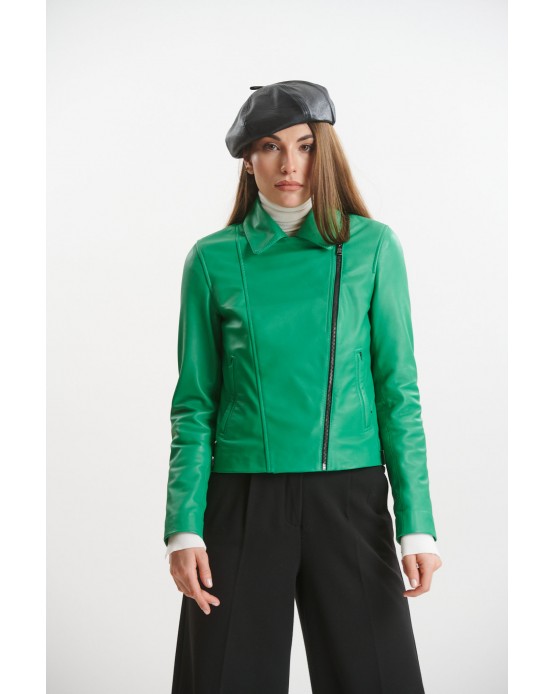 KS-9 Γυναικείο Δερμάτινο Jacket Πράσινο