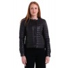 KS5455 Womens Leather Jacket with Button Black