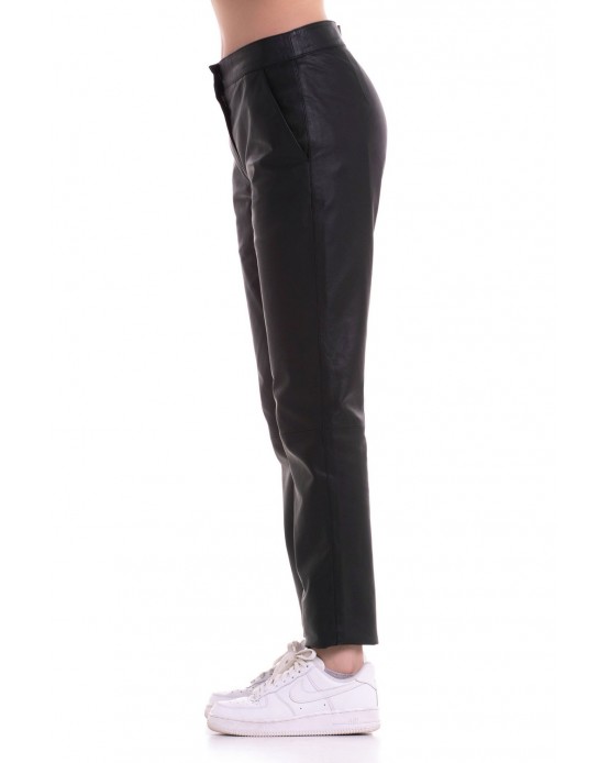Mas5657 Womens Leather Pants Black
