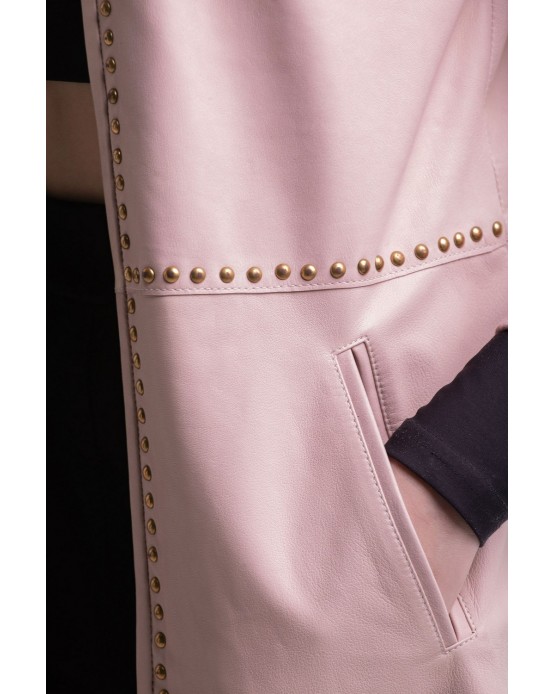 Overshirt  Γυναικεία Δερμάτινη Πουκαμίσα Ρόζ