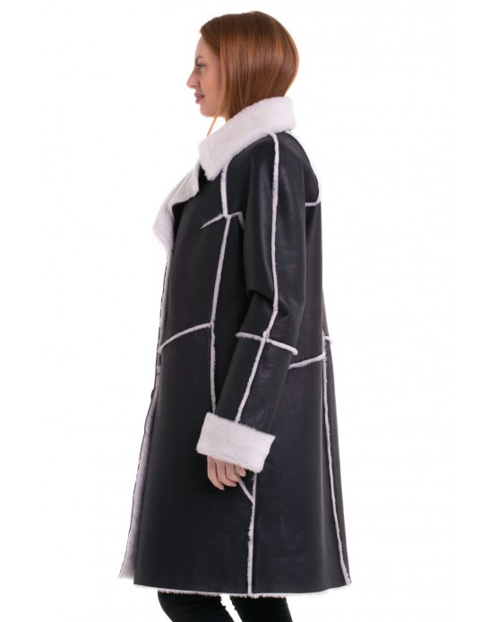 2147 Womens' Shearling Coat Black