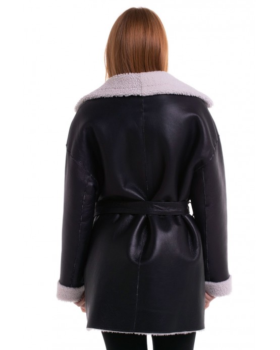 2149 Womens' Shearling Coat Black