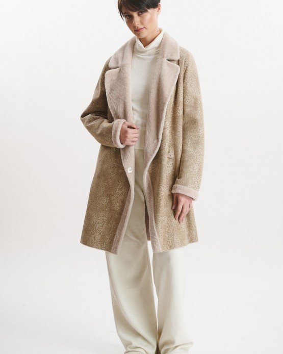 ASTR Women's Shearling Double Faced Beige