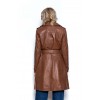 TrenchCoat  Γυναικεία Δερμάτινη Καμπαρντίνα  Cognac