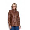 Mas8shirt Γυναικείο Δερμάτινο Πουκάμισο Cognac